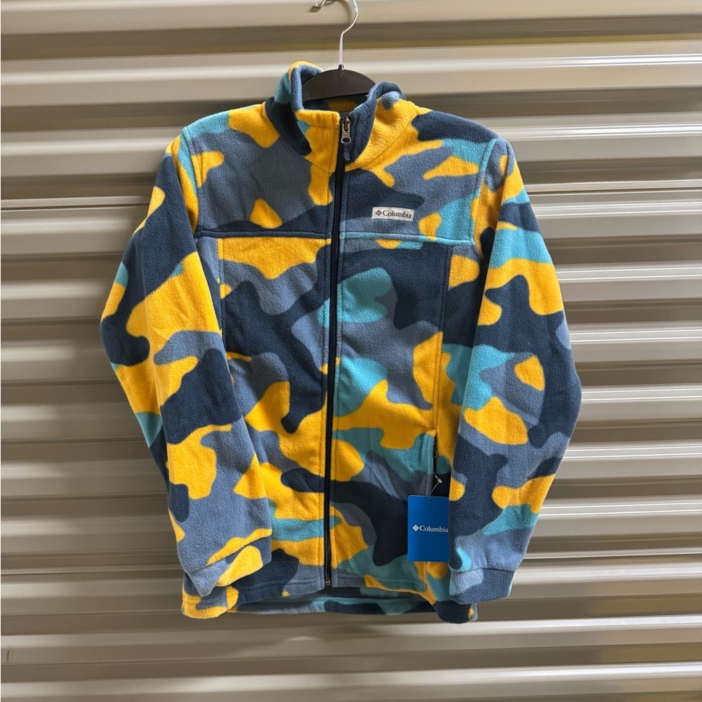 Columbia Kids' Camo Fleece Jacket - Yellow and Blue